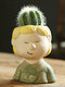 1PC Creative Women Face Figure Character Home Garden Desktop Decor Succulents Flower Pot Planter Vase - #03