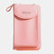 Women Card Slots 6.3 Inch Phone Bag Solid Crossbody Bag - Pink