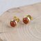 925 Silver Gold-Plated South Red Earring  Beeswax Jasper Lapis Ear Stud Women Jewelry - Red