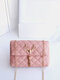 Women Faux Leather Fashion Geometric Pattern Tassel Crossbody Bag Solid Shoulder Bag - Pink