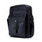Men Phone Bag Genuine Leather Solid Crossbody Bag - Black