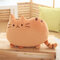 Creative Cartoon Cat Pillow Washable Decorative Waist Pillow Cute Cat Seat Cushion Plush Toy - Brown