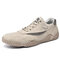 Men Genuine Leather Non Slip Soft Sole Casual Driving Shoes - Beige