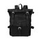 Men Women PU Leather Vintage Large Captial Backpack Laptop bags School Bag Shoulder Bags - Black
