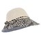 Women Summer Breathable Vogue Leopard Sunscreen Bucket Hat Outdoor Casual Travel Beach Sea Hat - Deep gray
