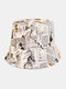 Women & Men Double-sided Cats And Letter Painting Soft All-match Travel Bucket Hat - White