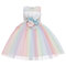 Girl's Embroidery Flower Rainbow Tulle Princess Birthday Formal Wedding Dress For 3-13Y - #02