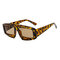 Men Anti-UV PC Lens Glasses Irregular Square Sunglasses  - Leopard