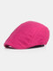 Unisex Cotton Linen Solid Color Retro Casual British Forward Hat Berets - Rose