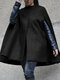 Solid Color Pocket Sleeveless Casual Cape Coat for Women - Black