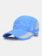 Unisex Mesh Quick-dry Solid Color Travel Sunshade Breathable Baseball Hat - Blue