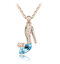 Crystal Cinderella Glass Slipper Pendant Necklace - Gold+Blue