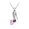 Crystal Cinderella Glass Slipper Pendant Necklace - Silver+Purple