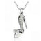Crystal Cinderella Glass Slipper Pendant Necklace - Silver+White