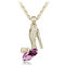 Crystal Cinderella Glass Slipper Pendant Necklace - Gold+Purple