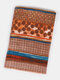 Women Artificial Cashmere Dual-use Striped Lattice Dot Print Fashion Warmth Shawl Scarf - Khaki