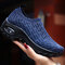 Women Casual Running Breathable Mesh Cushion Platform Sneakers - Blue
