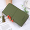 Women Faux Leather Long Phone Purse 8 Card Slot Wallet Tassel Multi-function Coin Bag - Green
