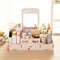  Conteneur de stockage de bureau de boîte de rangement cosmétique en bois de bricolage créatif avec le miroir  - # 2