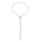 Elegant Pearl Pendant Necklace Long Tassel Adjustable Chain Necklace Jewelry for Women - Silver