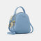 Women Multi-carry Earphone Hole Multi-Layers Crossbody Bag Handbag Backpack - Blue 1