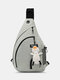 Men Nylon Earphone Hole Waterproof Large Capacity Chest Bags Shoulder Bag Crossbody Bag - Green