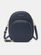 Faux Leather Light Print Multi-Layers 6.5 Inch Phone Bag Convertible Straps Crossbody Bag Card Bag - Dark Blue