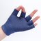 Men Women Cotton Plain Slip-Proof Breathable Elastic Comfortable Half Finger Gloves - blue&gray