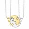 Trendy Geometric Animal Stainless Steel Necklace Cute Sweet Cat Pendant Puzzle Couple Necklace - Gold+White