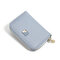 Women PU Leather 9 Card Slot Wallet Leisure Solid Coin Purse - Blue