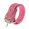 Adjustable Pet Dog PU Leather Collar Buckle Puppy Bling Rhinestone Neck Strap - Red