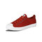 Men Daily Colorful Lace Up Non Slip Skate Sport Canvas Shoes - Wine Red