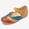 LOSTISY Colour Splicing Confortável Antiderrapante Fivela Flat Shoes - Amarelo