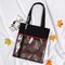Canvas Transparent Shopping Bag Shoulder Bag Handbag For Women - Black