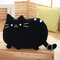 Creative Cartoon Cat Pillow Washable Decorative Waist Pillow Cute Cat Seat Cushion Plush Toy - Black