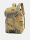 Men Canvas Fabric Vintage Large Capacity Travel Backpack Outdoor Waterproof Casual Bag - Khaki