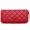 Women Casual Long Card Bag Leisure Grain Wallet - Red