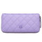 Women Casual Long Card Bag Leisure Grain Wallet - Purple