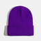 Unisex Solid Color Knitted Wool Hat Skull Cap Beanie Caps - Purple