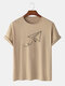 Mens Letter Printed Short Sleeve Light Casual T-shirts - Khaki