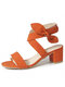 Plus Size Damen Trendy Casual Bowknot Hook & Loop Chunky Heel Sandalen - Orange
