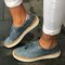 LOSTISY Plus Size Women Casual Breathable Tassel Flat Loafers - Blue