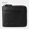 Men Retro Zipper Purse RFID Multi-Slot Mini Wallet - Black