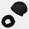 Hollow Breathable Beanie Hat Sunscreen Thin Scarf Hat Dual-use Cap - Black