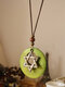 Vintage géométrique rond femmes collier lune étoile pendentif long collier bijoux cadeau - #04