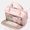 Women Designer Multifunction Multi-pocket Waterproof  Travel Laptop Bag Briefcase Business Handbag Crossbody Bag - Pink