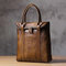 Men PU Leather Solid Retro Business 13.3 Inch Laptop Bag Briefcase Handbag - Brown