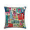 1 PC Creative Cartoon Graffiti City View Linen Cushion Cover Home Sofa Decor Office Throw Pillow Cover Pillowcase - #1