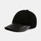 Men And Women Single Skin Thin Sheepskin Baseball Cap Leather Hat Tide - Sheepskin plus velvet black