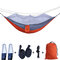 Single Double Camping Hammock with Mosquito Bug Net Portable Outdoor Mosquito Net Hammock Tent Parachute Camping Sleeping Bed - Grey